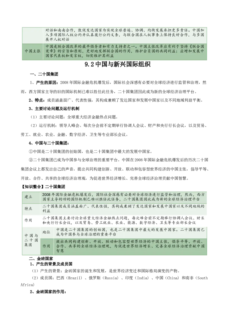 选择性必修一《当代国际政治与经济》知识清单-口袋书2024年高考政治一轮复习知识清单（新高考通用）_新高考复习资料_2024年新高考资料_专项复习资料
