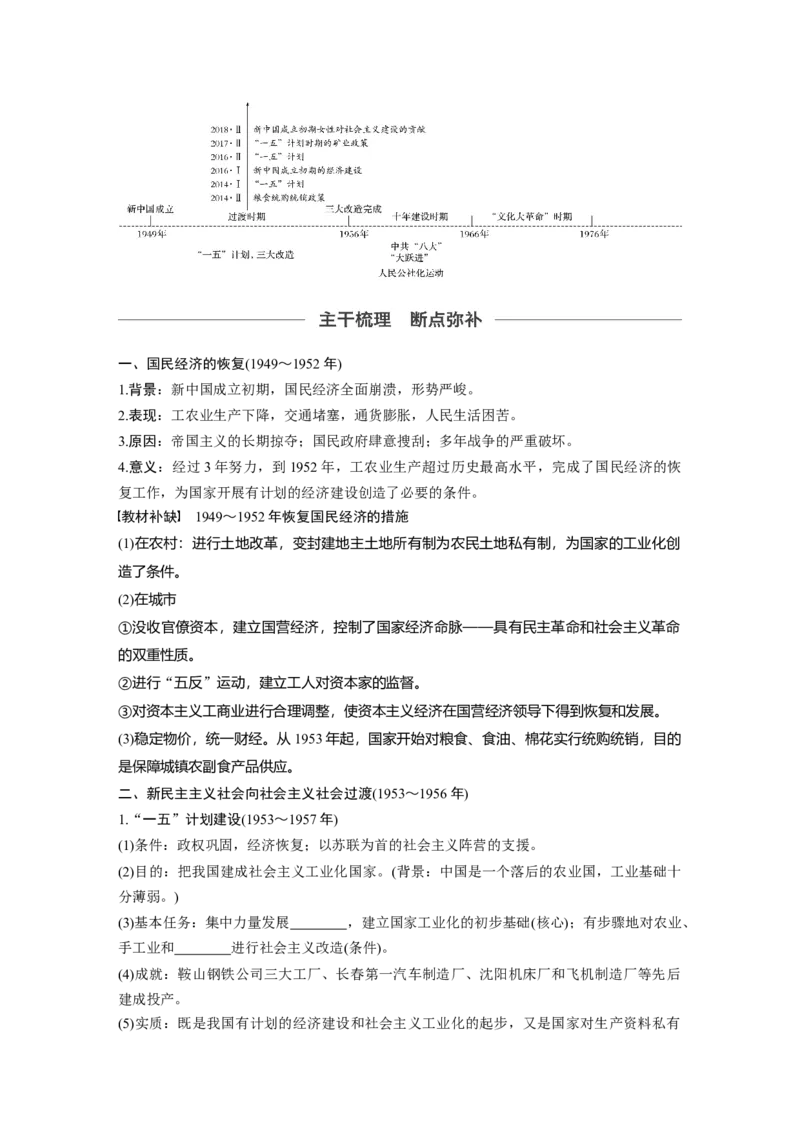 38必修2第九单元中国特色社会主义建设的道路第25讲　社会主义经济建设的发展和曲折_07高考历史_通用版（老高考）复习资料_2023年复习资料_一轮+二轮_历史高三一轮复习系列