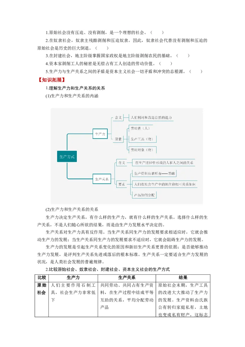 第01课社会主义从空想到科学、从理论到实践的发展（讲义）（原卷版）_新高考复习资料_2024年新高考资料_一轮复习资料_必修1