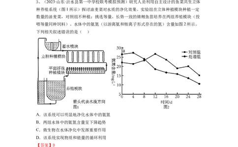专题30生态系统的结构与能量流动（精练）（解析版）_2024年新高考资料_1.2024一轮复习_备战2024年高考生物一轮复习串讲精练（新高考专用）