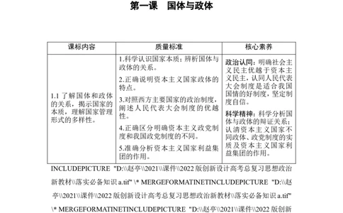 第一课　国体与政体_新高考复习资料_2022年新高考资料_2022版高三政治总复习专用（新高考-新教材版）_配套课件及电子版文档选择性必修1当代国际政治与经济