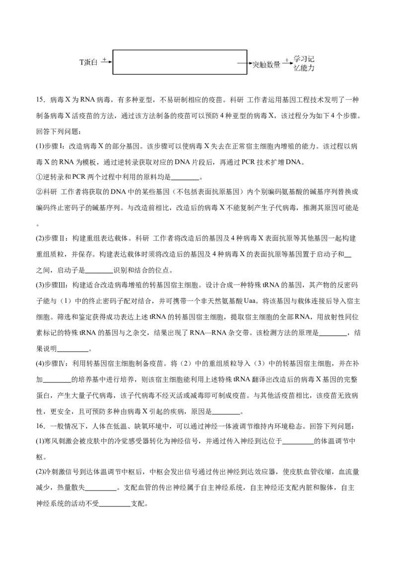 押新高考卷稳态与调节（原卷版）-备战2024年高考生物临考题号押题（新高考通用）_2024年新高考资料_5.2024三轮冲刺_备战2024年高考生物临考题号押题（新高考通用）322745222_61