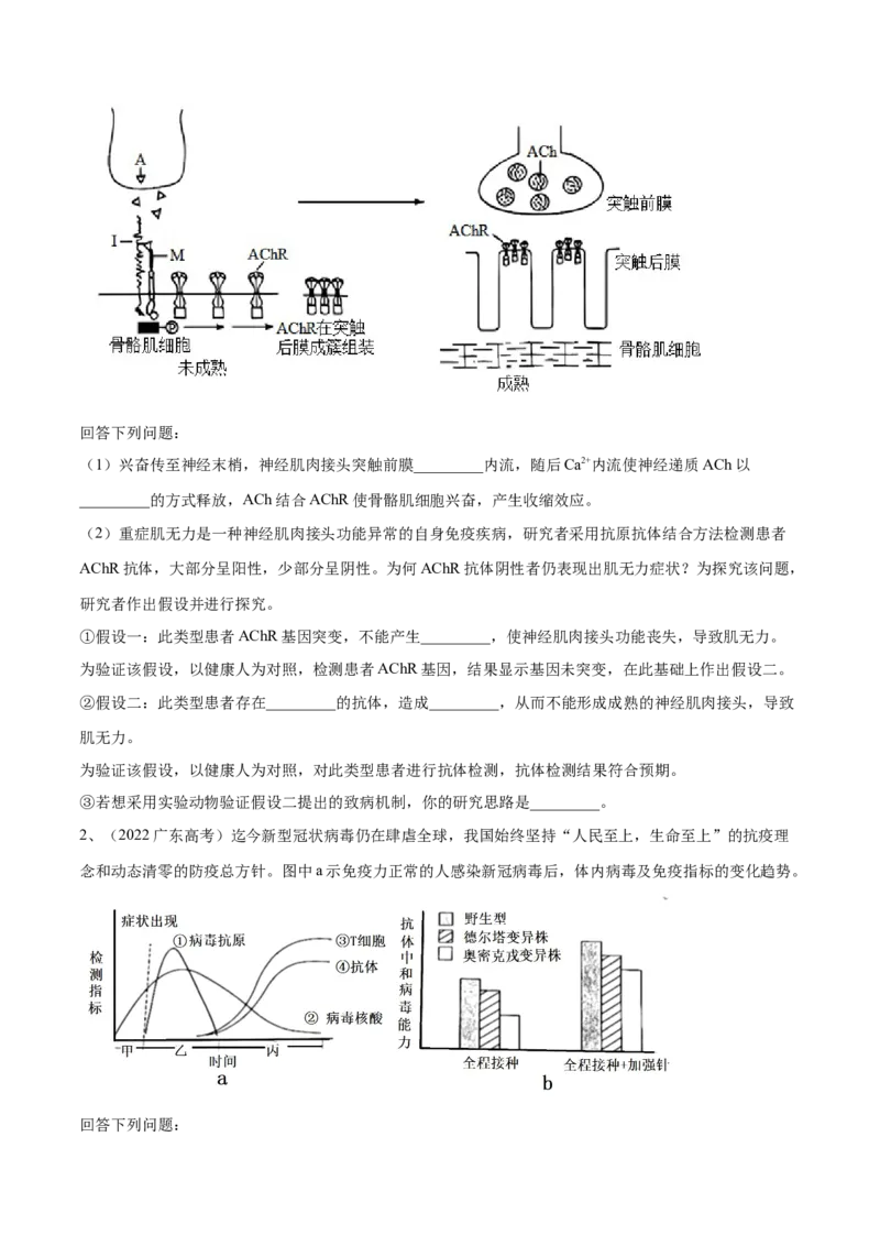 押广东卷第18题生命活动的调节（原卷版）_2024年新高考资料_5.2024三轮冲刺_备战2024年高考生物临考题号押题（广东专用）323137816