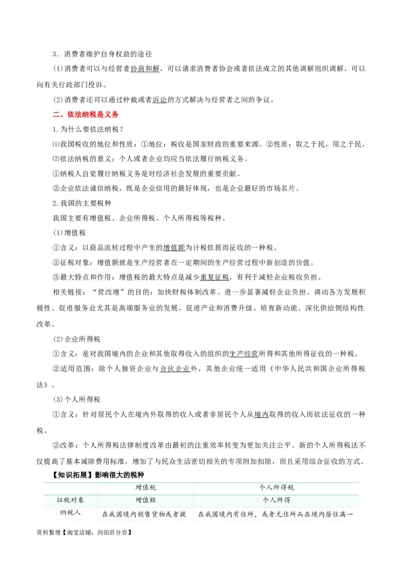 专题43自主创业与诚信经营_新高考复习资料_2024年新高考资料_一轮复习资料_口袋书2024年高考政治一轮复习知识清单（新高考通用）