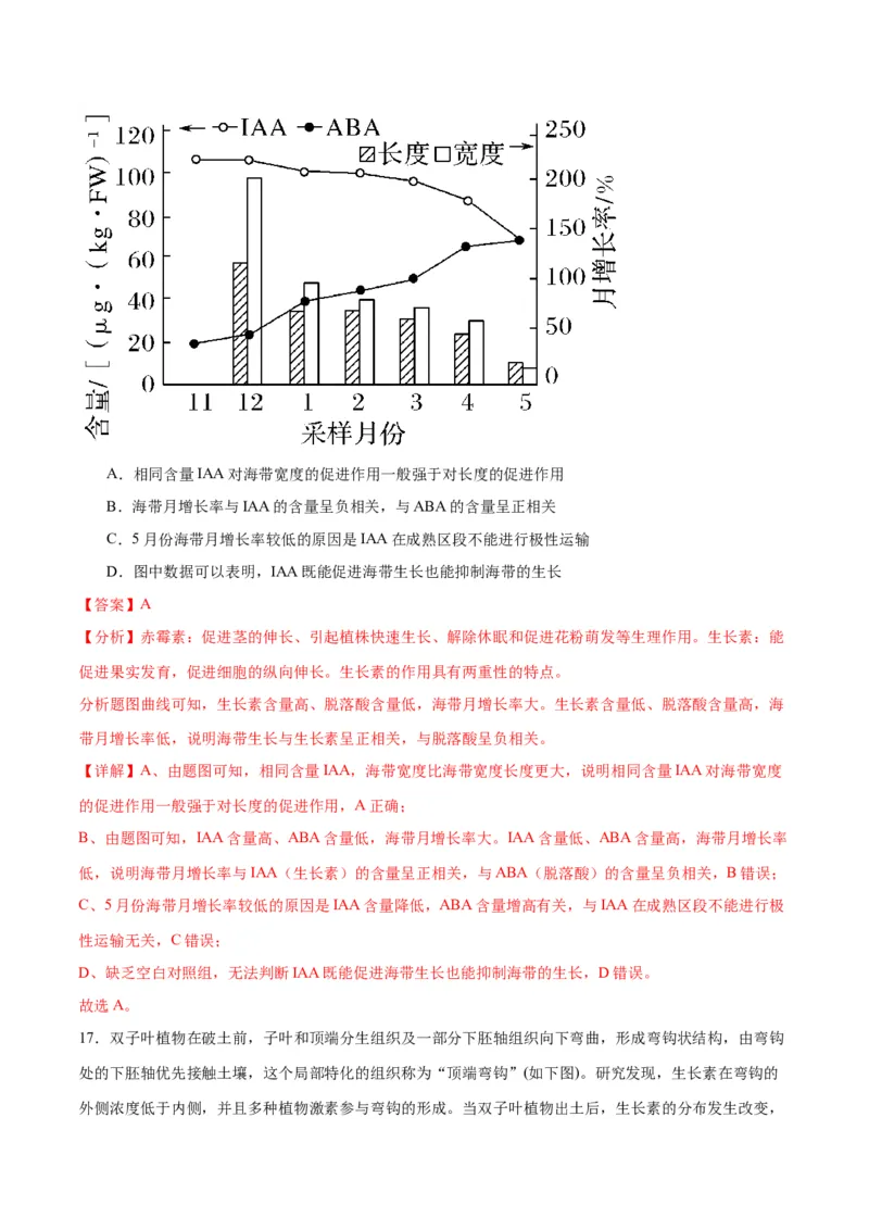 专题32植物生命活动调节（解析版)_2024年新高考资料_3.2024专项复习_备战2024年高考生物一轮复习重难点专项突破_专题32植物生命活动调节-备战2024年高考生物一轮复习重难点专项突破