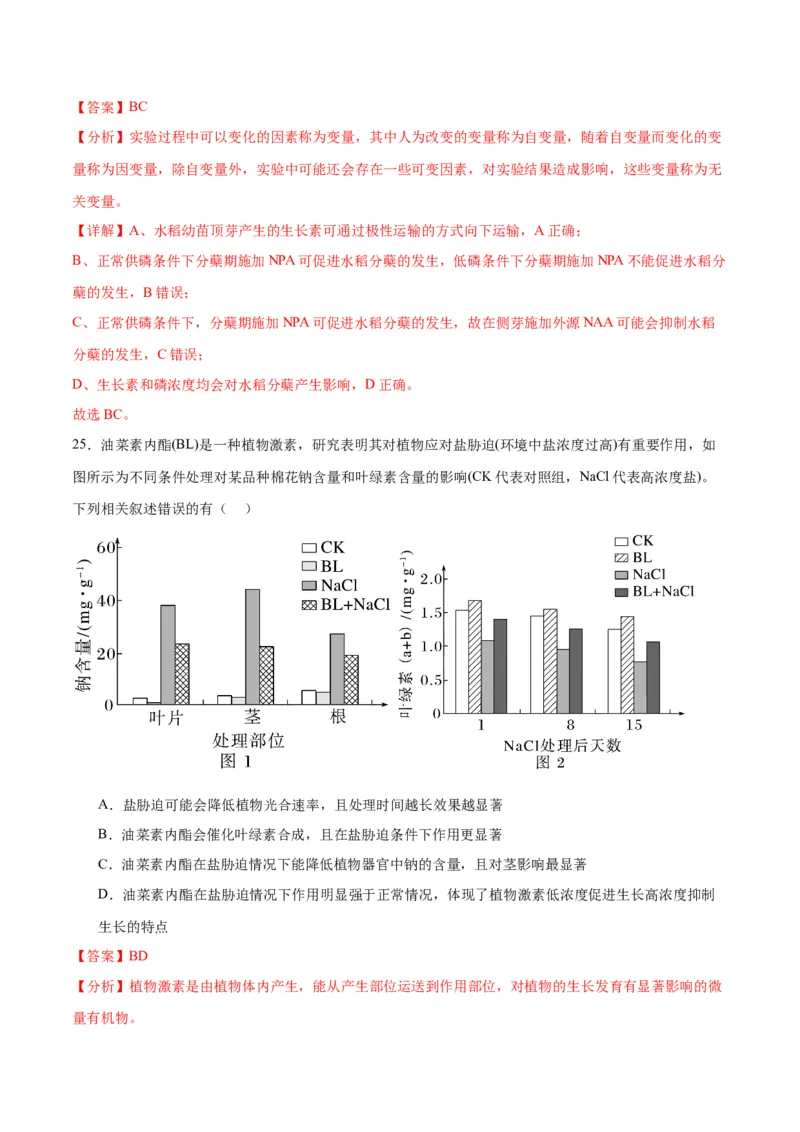 专题32植物生命活动调节（解析版)_2024年新高考资料_3.2024专项复习_备战2024年高考生物一轮复习重难点专项突破_专题32植物生命活动调节-备战2024年高考生物一轮复习重难点专项突破