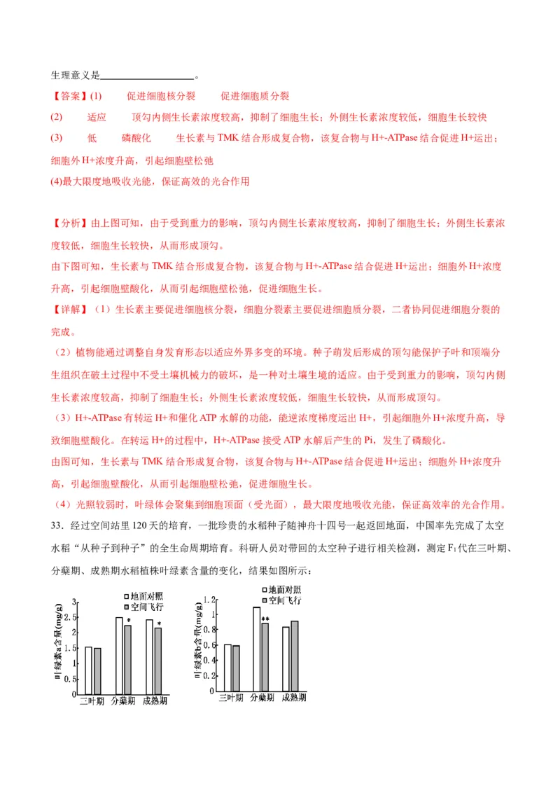专题32植物生命活动调节（解析版)_2024年新高考资料_3.2024专项复习_备战2024年高考生物一轮复习重难点专项突破_专题32植物生命活动调节-备战2024年高考生物一轮复习重难点专项突破