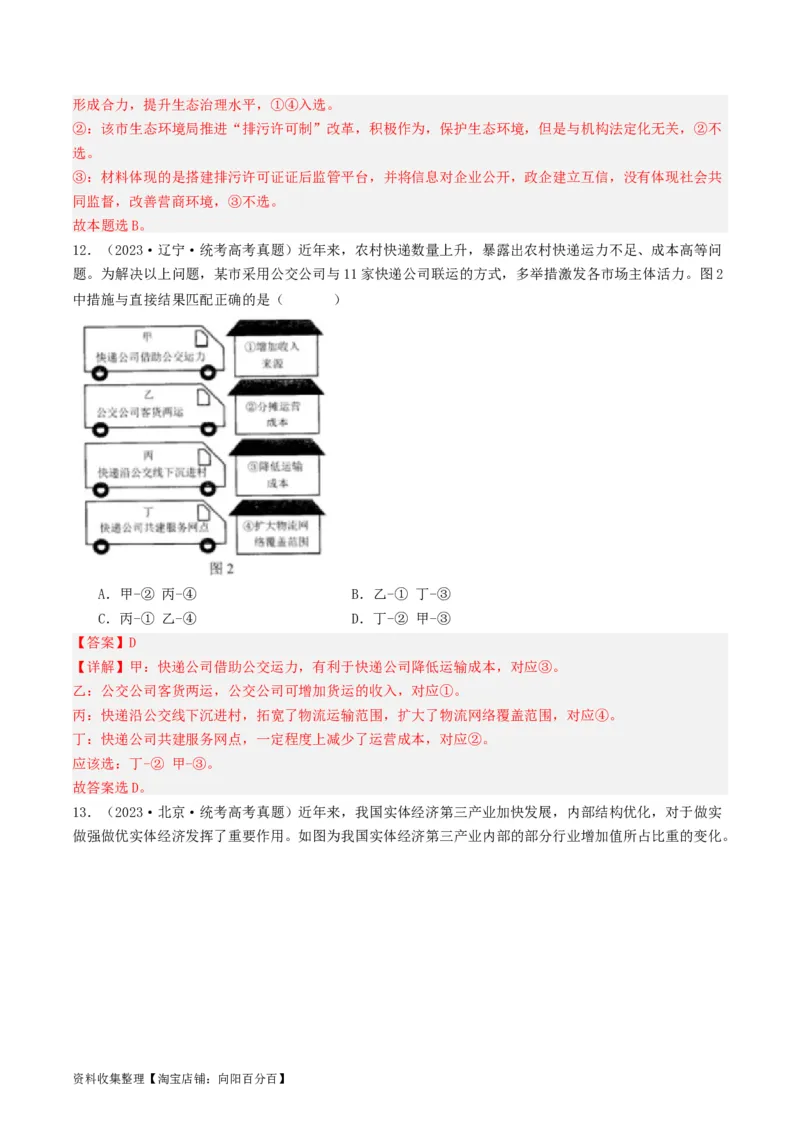 第三课我国的经济发展（好题过关）（解析版）_新高考复习资料_2024年新高考资料_一轮复习资料_完2024年高考政治一轮复习考点帮（课件+讲义+练习）（新教材新高考）_好题过关
