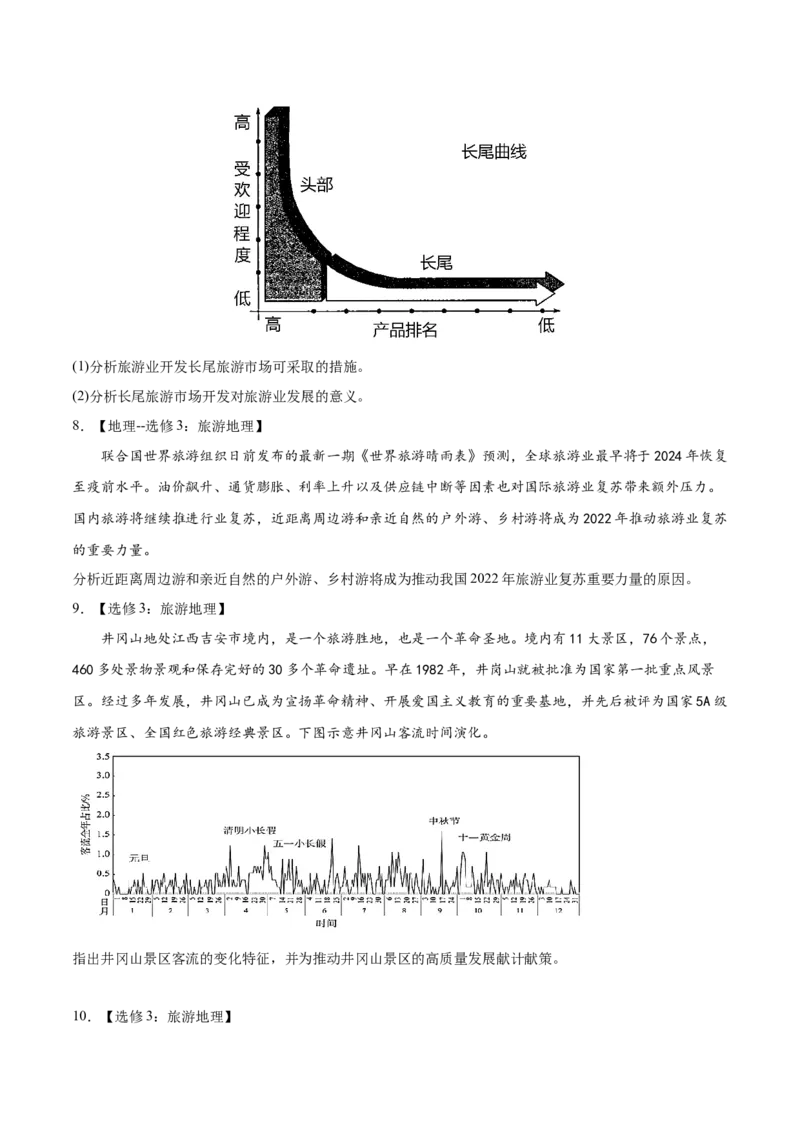 专题19选修地理-2022年高考地理真题与模拟题分专题训练（学生版）_2024年新高考资料_1.2024一轮复习_赠2022年高考地理真题与模拟题分专题训练