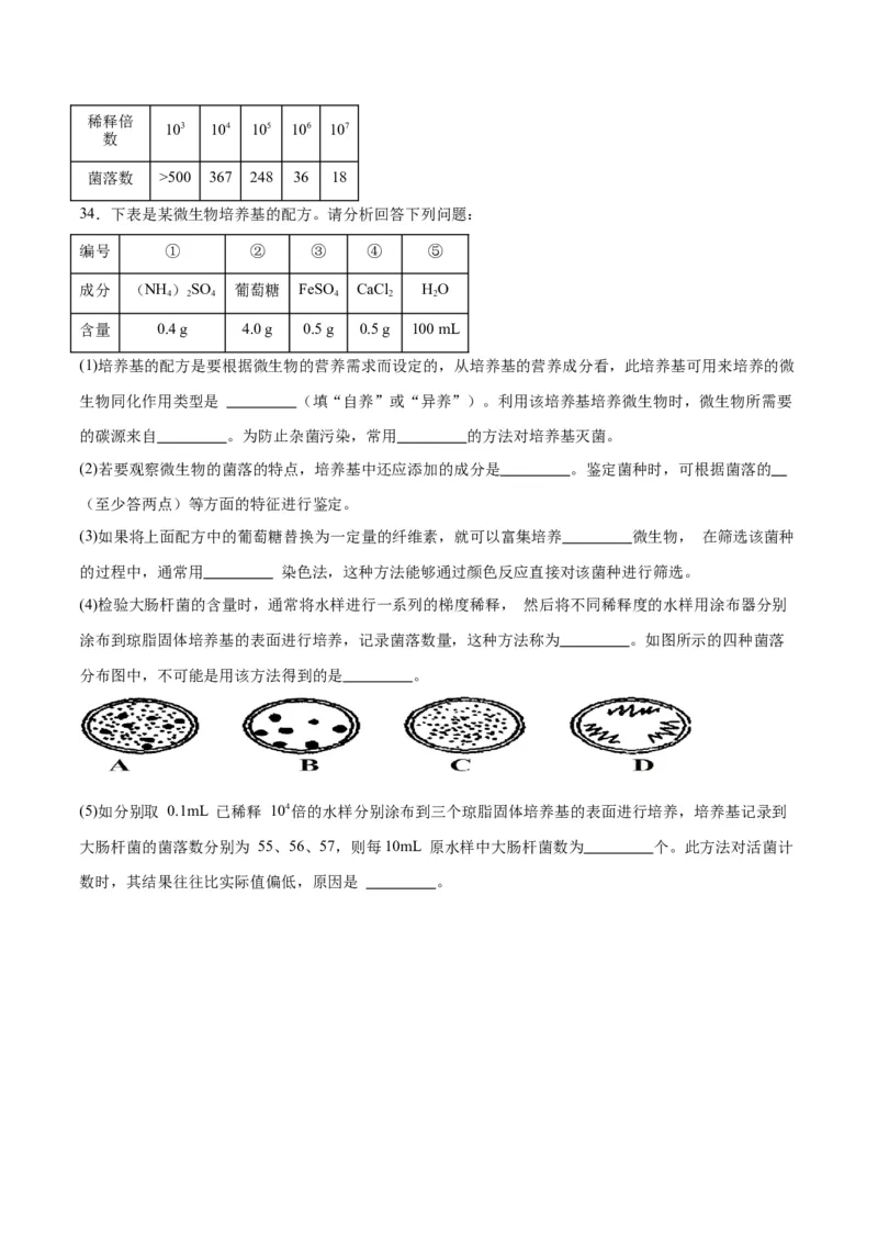 专题39微生物的培养技术和应用（原卷版）_2024年新高考资料_3.2024专项复习_备战2024年高考生物一轮复习重难点专项突破