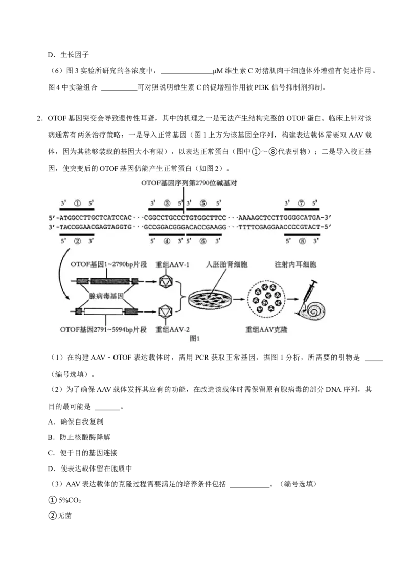 专题09生物技术与工程（原卷版）_2024年新高考资料_3.2024专项复习_2024年高考生物热点&middot;重点&middot;难点专练（上海专用）
