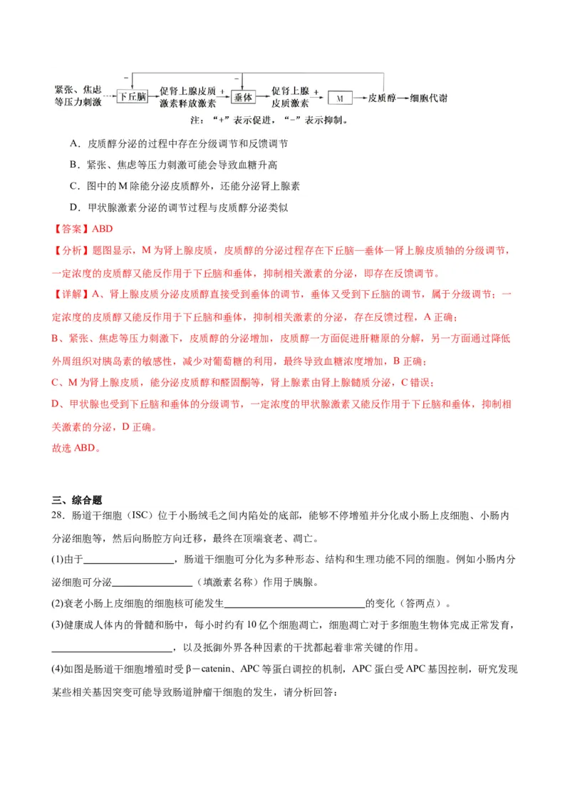 专题27体液调节（解析版)_2024年新高考资料_3.2024专项复习_备战2024年高考生物一轮复习重难点专项突破_专题27体液调节-备战2024年高考生物一轮复习重难点专项突破