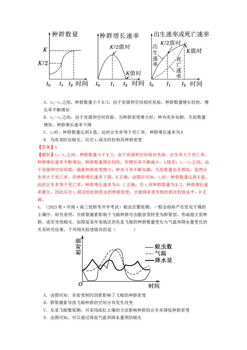 专题19种群和群落（解析版）_2024年新高考资料_1.2024一轮复习_备战2024年高考生物一轮复习抢分特训（全国通用）_专题19种群和群落-备战2024年高考生物一轮复习抢分特训（全国通用）
