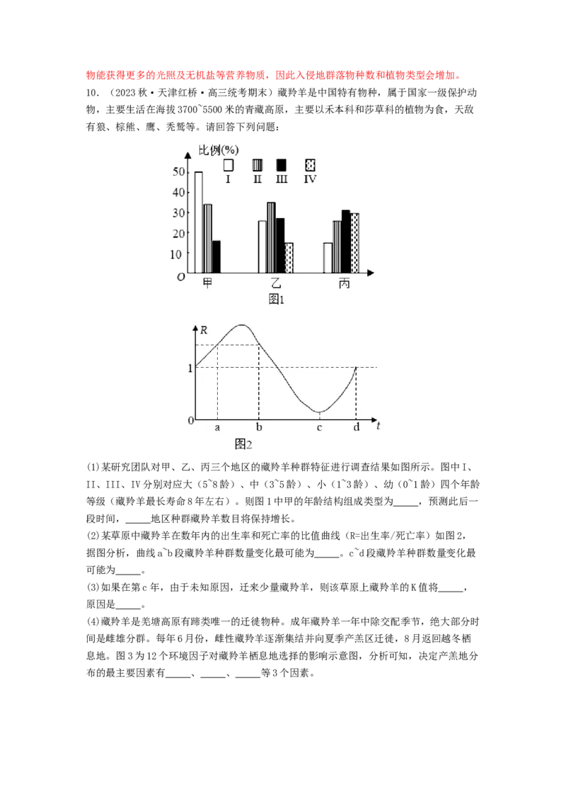 专题19种群和群落（解析版）_2024年新高考资料_1.2024一轮复习_备战2024年高考生物一轮复习抢分特训（全国通用）_专题19种群和群落-备战2024年高考生物一轮复习抢分特训（全国通用）