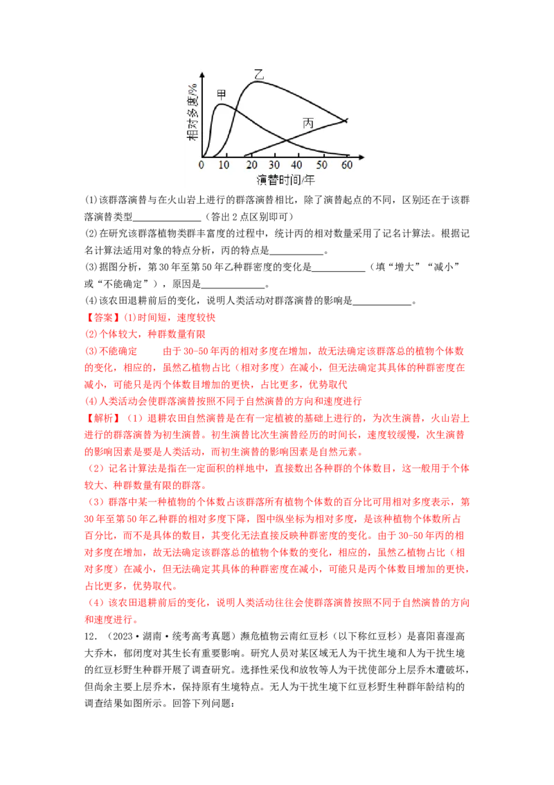 专题19种群和群落（解析版）_2024年新高考资料_1.2024一轮复习_备战2024年高考生物一轮复习抢分特训（全国通用）_专题19种群和群落-备战2024年高考生物一轮复习抢分特训（全国通用）