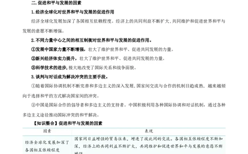 第四课和平与发展（精品讲义）_新高考复习资料_2024年新高考资料_一轮复习资料_完2024年高考政治一轮复习考点帮（课件+讲义+练习）（新教材新高考）