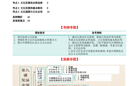 第九课发展中国特色社会主义文化（精品讲义）_新高考复习资料_2024年新高考资料_一轮复习资料_完2024年高考政治一轮复习考点帮（课件+讲义+练习）（新教材新高考）