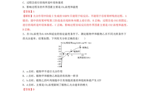 专题10光合作用与细胞呼吸的综合应用（精练）（解析版）_2024年新高考资料_1.2024一轮复习_备战2024年高考生物一轮复习串讲精练（新高考专用）