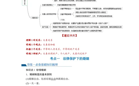 第06课珍惜婚姻关系（讲义）（原卷版）_新高考复习资料_2024年新高考资料_一轮复习资料_完2024年高考政治一轮复习讲练测（课件+讲义+练习）（新教材新高考）_选择性必修2