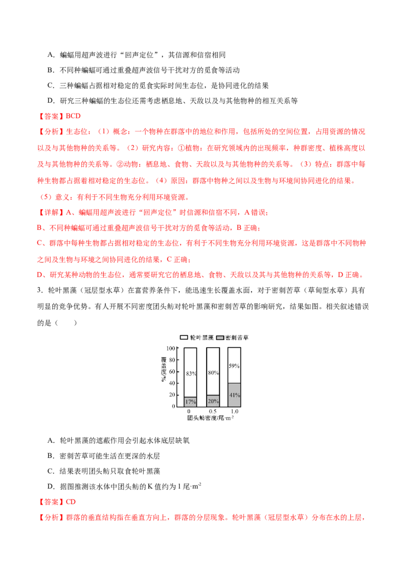 押新高考卷生物与环境（解析版）-备战2024年高考生物临考题号押题（新高考通用）_2024年新高考资料_5.2024三轮冲刺_备战2024年高考生物临考题号押题（新高考通用）322745222