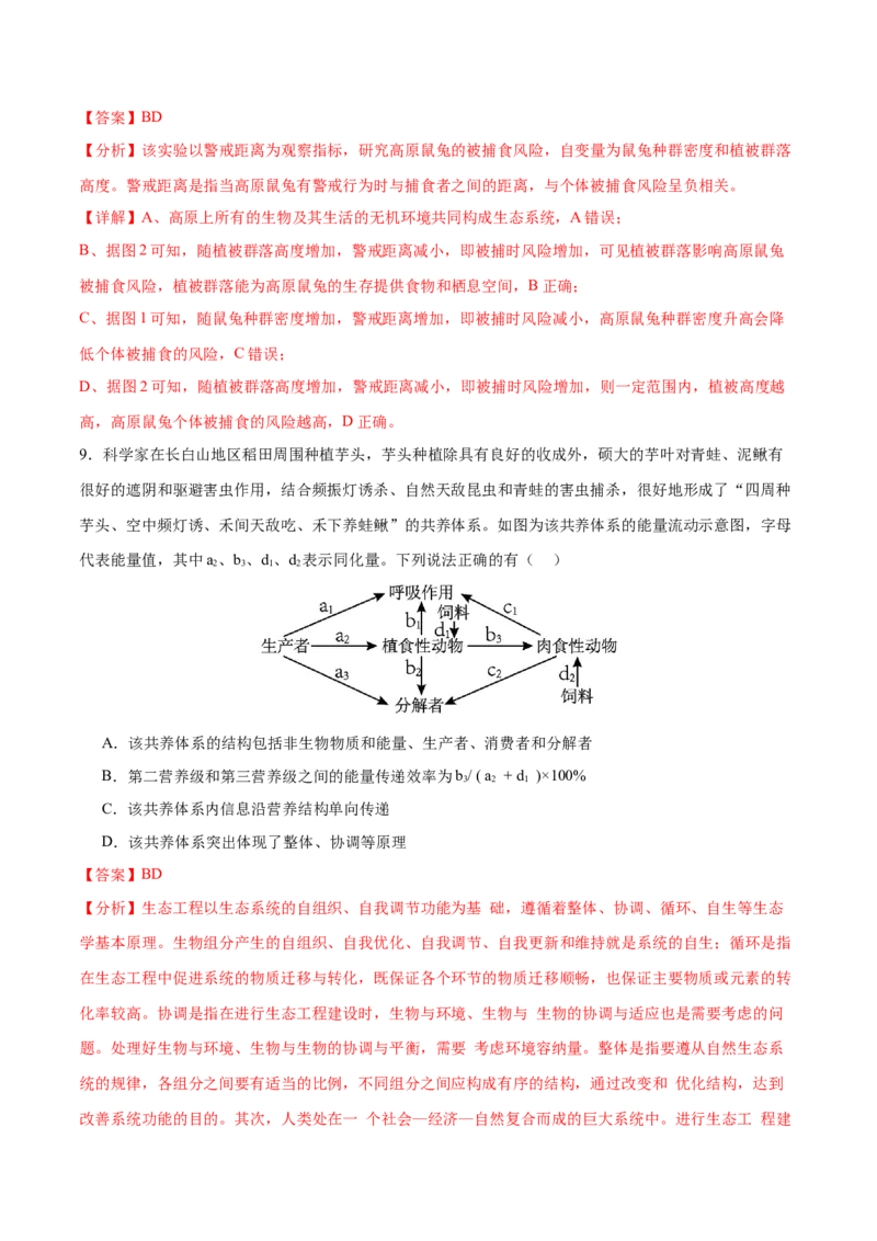 押新高考卷生物与环境（解析版）-备战2024年高考生物临考题号押题（新高考通用）_2024年新高考资料_5.2024三轮冲刺_备战2024年高考生物临考题号押题（新高考通用）322745222