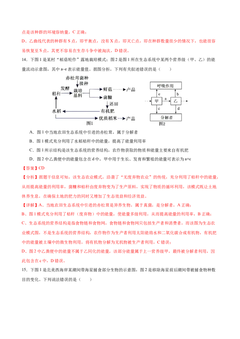 押新高考卷生物与环境（解析版）-备战2024年高考生物临考题号押题（新高考通用）_2024年新高考资料_5.2024三轮冲刺_备战2024年高考生物临考题号押题（新高考通用）322745222