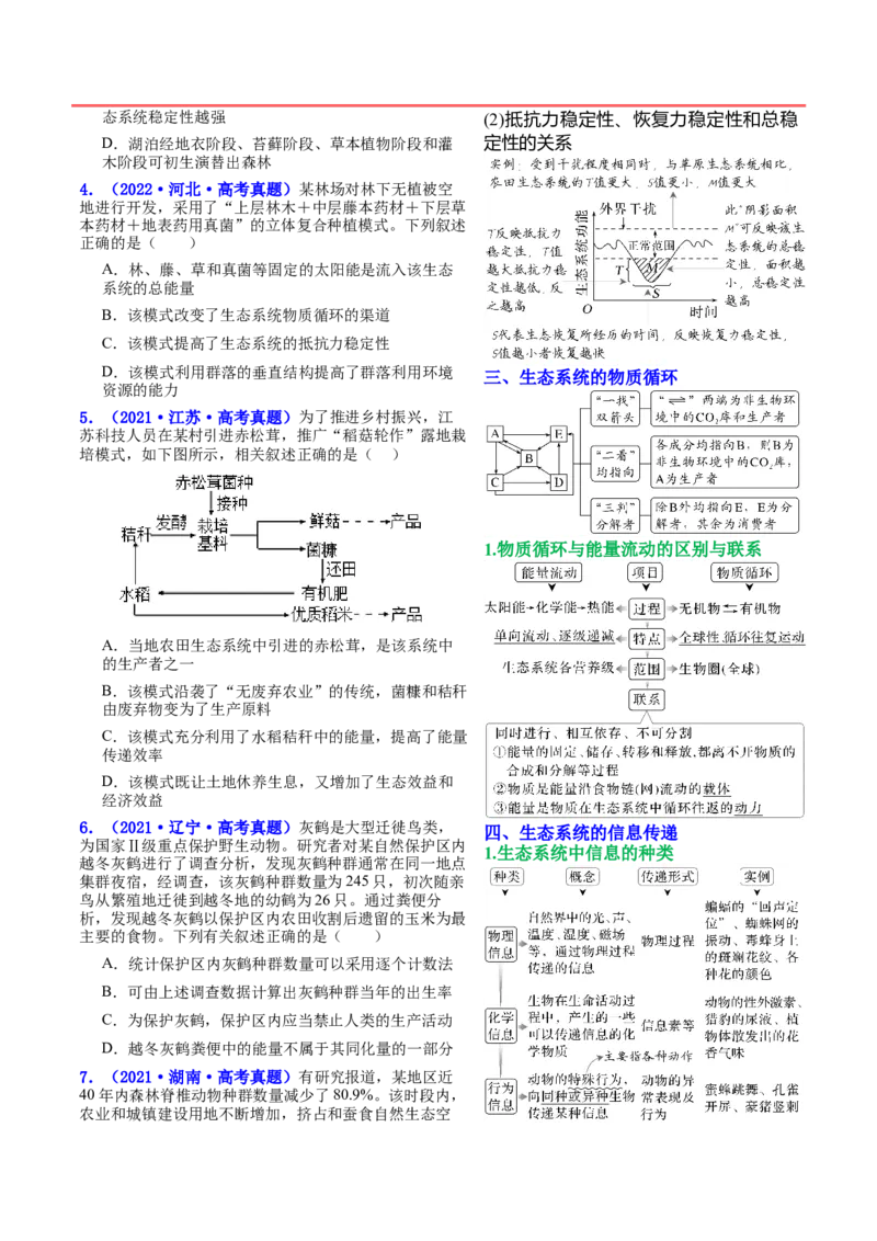 押新高考卷生物与环境（解析版）-备战2024年高考生物临考题号押题（新高考通用）_2024年新高考资料_5.2024三轮冲刺_备战2024年高考生物临考题号押题（新高考通用）322745222
