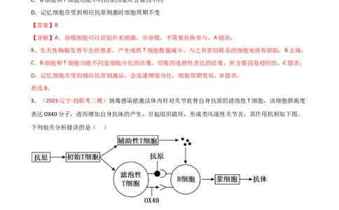 专题11免疫调节（解析版）_2024年新高考资料_3.2024专项复习_备战2024年高考生物一轮复习重难点突破讲解与训练（新教材）