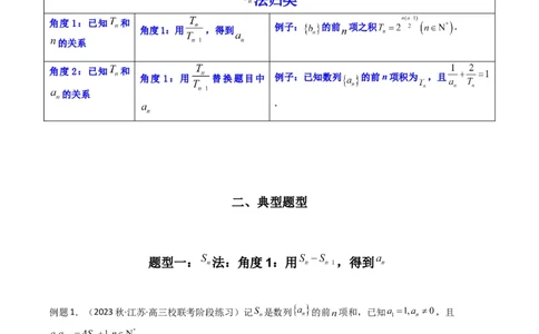 专题01数列求通项（数列前n项和Sn法、数列前n项积Tn法）(典型题型归类训练)（原卷版）_02高考数学_新高考复习资料_2024年新高考资料_专项复习资料_数列