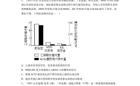 专题27植物生命活动的调节（精练）（原卷版）_2024年新高考资料_1.2024一轮复习_备战2024年高考生物一轮复习串讲精练（新高考专用）