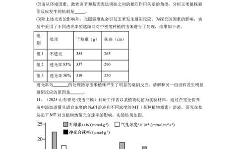 专题27植物生命活动的调节（精练）（原卷版）_2024年新高考资料_1.2024一轮复习_备战2024年高考生物一轮复习串讲精练（新高考专用）