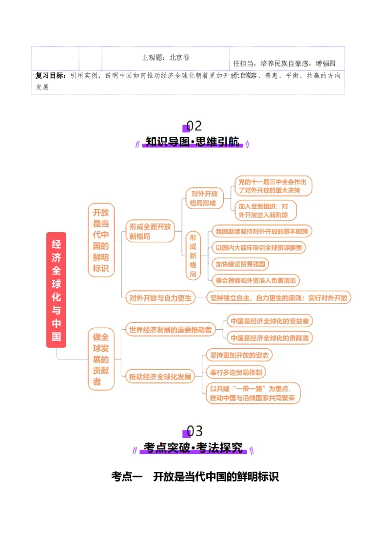 第07课经济全球化与中国（讲义）（原卷版）_新高考复习资料_2025年新高考资料_2025年高考政治一轮复习讲练测（新教材新高考）