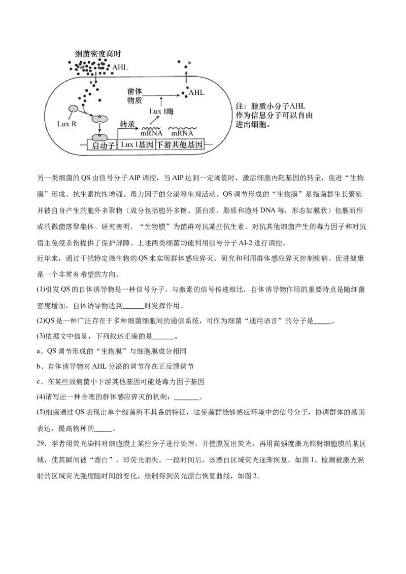 专题5细胞膜和细胞核（原卷版)_2024年新高考资料_3.2024专项复习_备战2024年高考生物一轮复习重难点专项突破_专题05细胞膜和细胞核-备战2024年高考生物一轮复习重难点专项突破