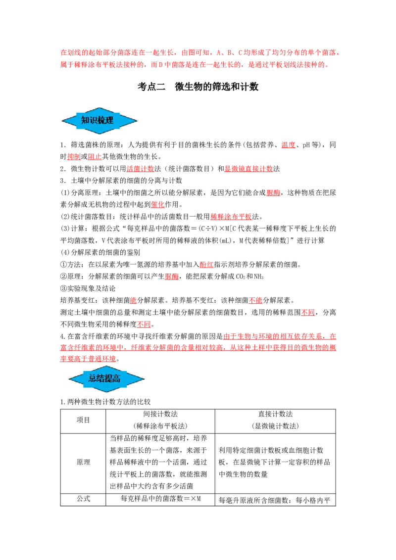 专题35微生物的培养技术及应用（串讲）（解析版）_2024年新高考资料_1.2024一轮复习_备战2024年高考生物一轮复习串讲精练（新高考专用）