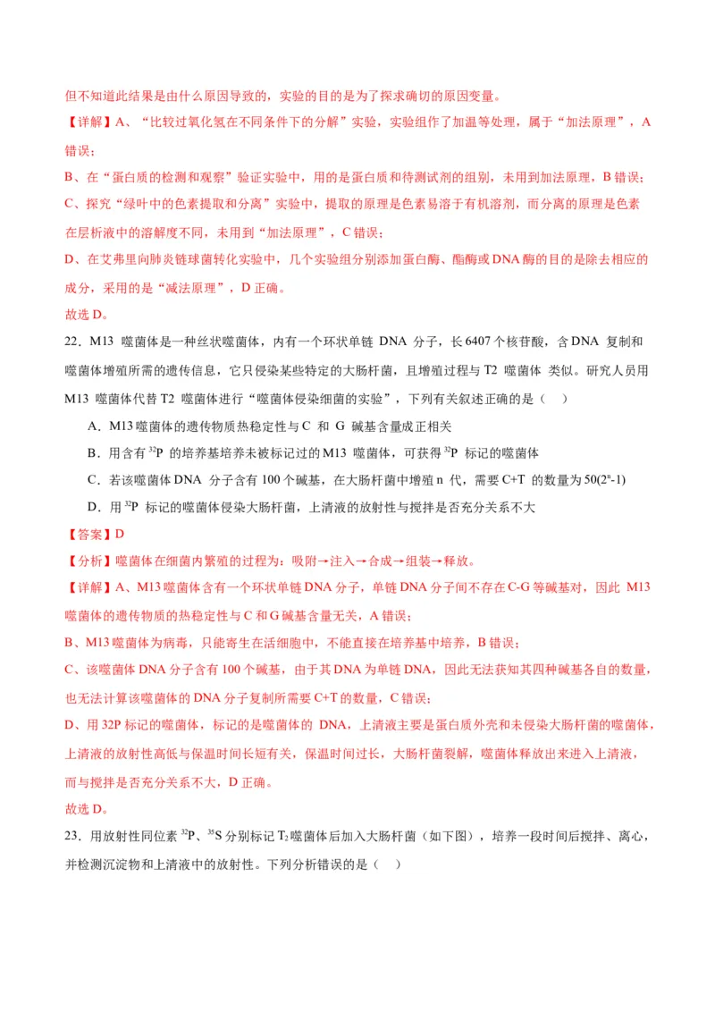 专题20DNA是主要的遗传物质（解析版)_2024年新高考资料_3.2024专项复习_备战2024年高考生物一轮复习重难点专项突破_专题20DNA是主要的遗传物质