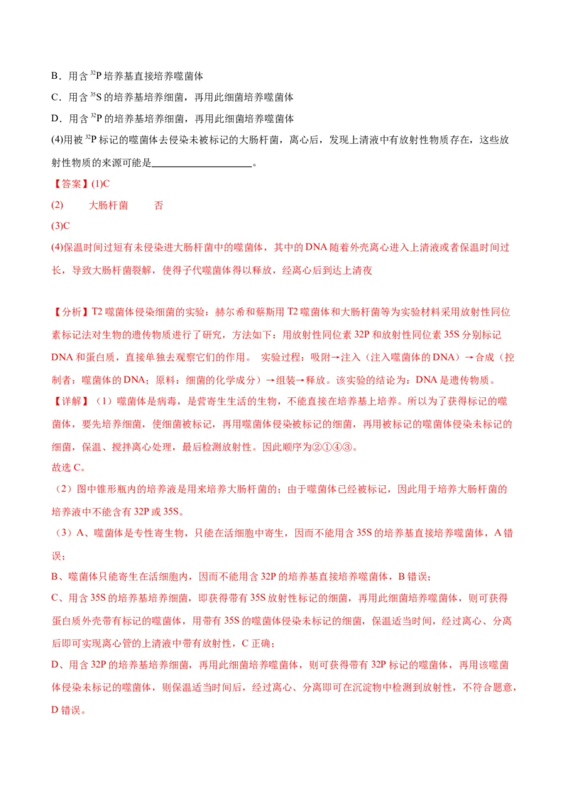 专题20DNA是主要的遗传物质（解析版)_2024年新高考资料_3.2024专项复习_备战2024年高考生物一轮复习重难点专项突破_专题20DNA是主要的遗传物质