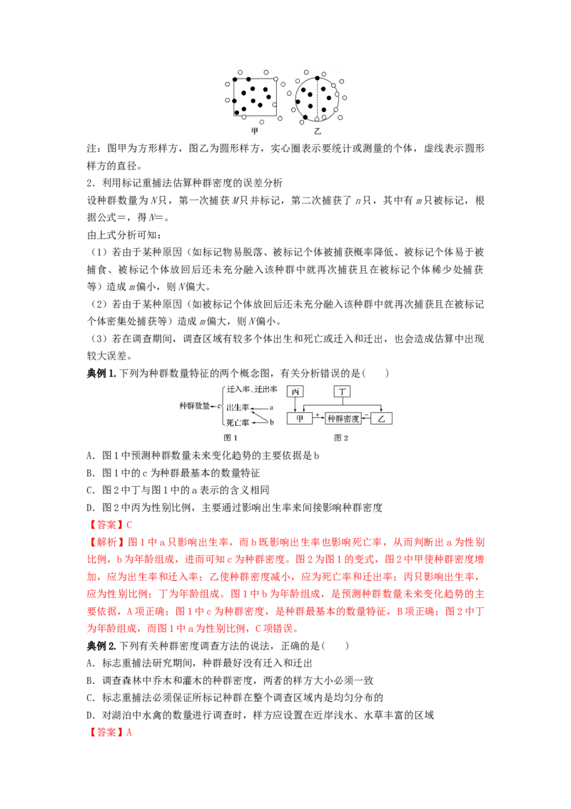 专题28种群的特征和数量变化（串讲）（解析版）_2024年新高考资料_1.2024一轮复习_备战2024年高考生物一轮复习串讲精练（新高考专用）