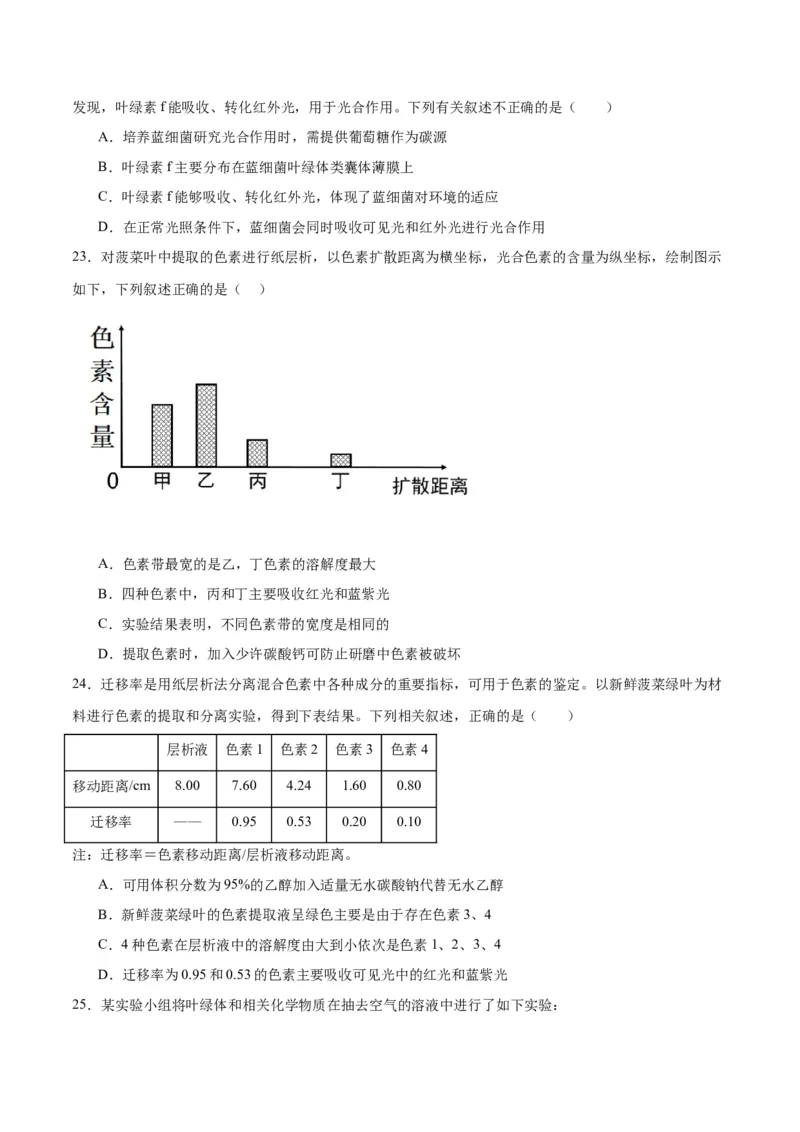 专题10光合作用（原卷版)_2024年新高考资料_3.2024专项复习_备战2024年高考生物一轮复习重难点专项突破_专题10光合作用-备战2024年高考生物一轮复习重难点专项突破