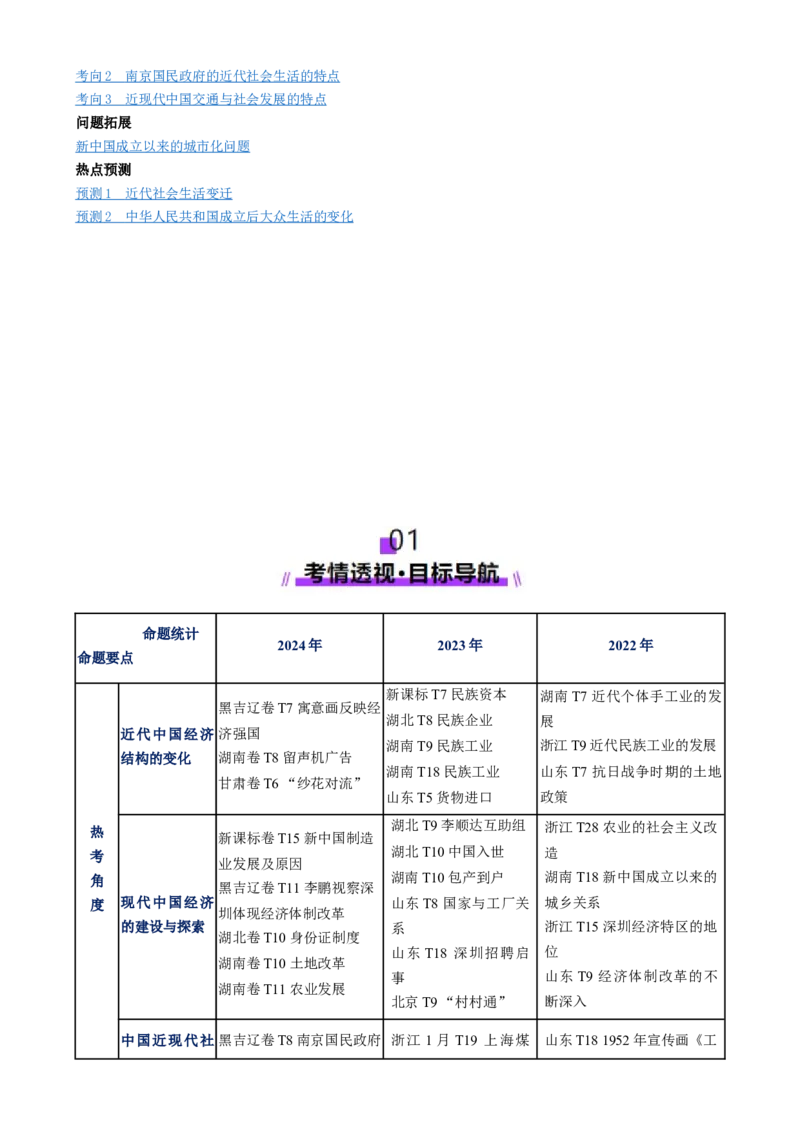 专题07冲击转型&mdash;中国近现代的经济转型与社会生活变迁（讲义）（原卷版）_2025年新高考资料_二轮复习_01高考语文等多个文件_上好课2025年高考历史二轮复习讲练测（新高考通用）