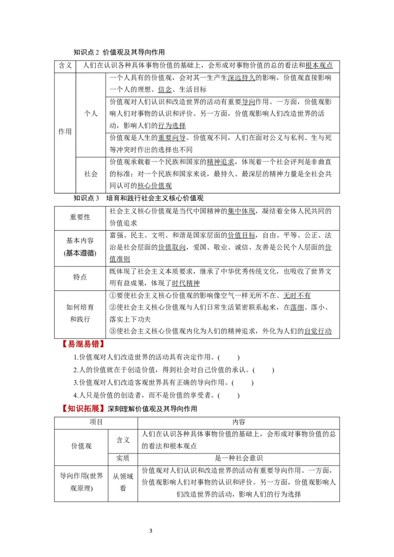 第06课实现人生的价值（讲义）（原卷版）_新高考复习资料_2024年新高考资料_一轮复习资料_完2024年高考政治一轮复习讲练测（课件+讲义+练习）（新教材新高考）_必修4