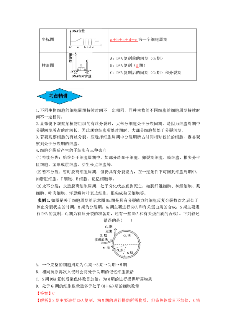 专题11细胞的增殖（串讲）（解析版）_2024年新高考资料_1.2024一轮复习_备战2024年高考生物一轮复习串讲精练（新高考专用）