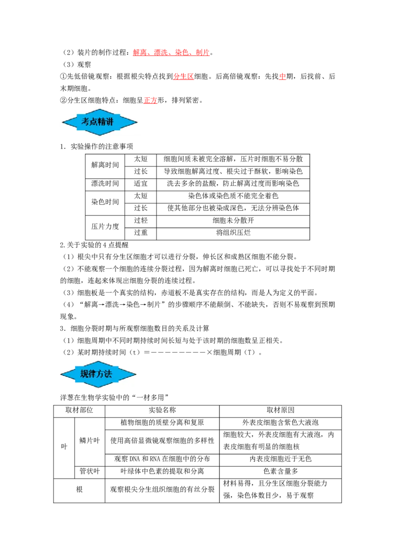 专题11细胞的增殖（串讲）（解析版）_2024年新高考资料_1.2024一轮复习_备战2024年高考生物一轮复习串讲精练（新高考专用）