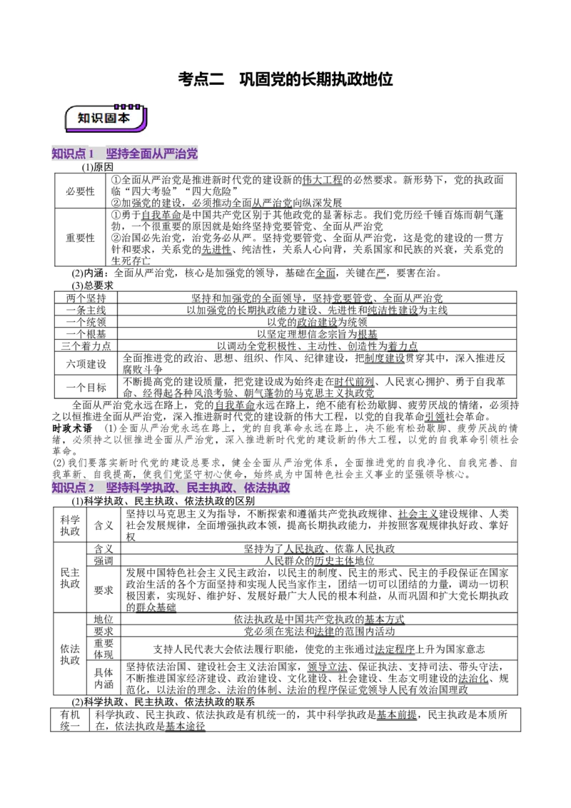 第11讲坚持和加强党的全面领导（讲义）（原卷版）_新高考复习资料_2025年新高考资料_2025年高考政治一轮复习讲练测（新教材新高考）