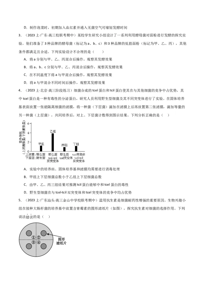 专题11发酵工程（原卷版）_2024年新高考资料_3.2024专项复习_2024年高考生物热点&middot;重点&middot;难点专练（新高考专用）