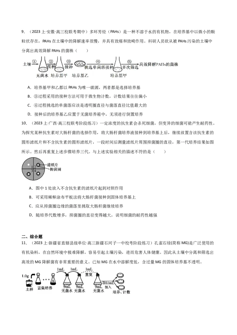 专题11发酵工程（原卷版）_2024年新高考资料_3.2024专项复习_2024年高考生物热点&middot;重点&middot;难点专练（新高考专用）
