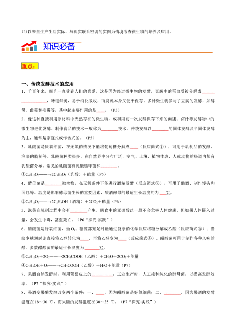 专题11发酵工程（原卷版）_2024年新高考资料_3.2024专项复习_2024年高考生物热点&middot;重点&middot;难点专练（新高考专用）