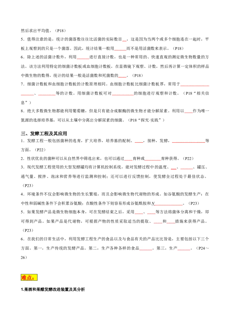 专题11发酵工程（原卷版）_2024年新高考资料_3.2024专项复习_2024年高考生物热点&middot;重点&middot;难点专练（新高考专用）