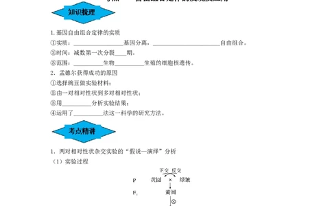 专题15基因的自由组合定律（串讲）（原卷版）_2024年新高考资料_1.2024一轮复习_备战2024年高考生物一轮复习串讲精练（新高考专用）