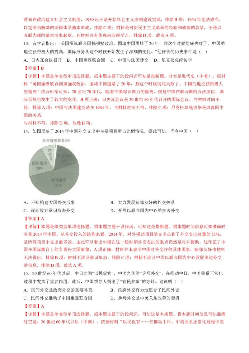 高考热点03制度自信，国家治理（练习）（解析版）_2024年新高考资料_2.2024二轮复习_2024年高考历史二轮复习讲练测（新教材新高考）