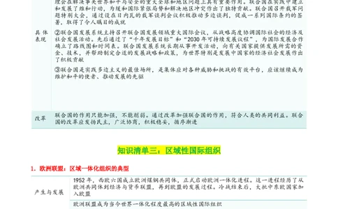 专题34主要的国际组织_新高考复习资料_2024年新高考资料_一轮复习资料_口袋书2024年高考政治一轮复习知识清单（新高考通用）